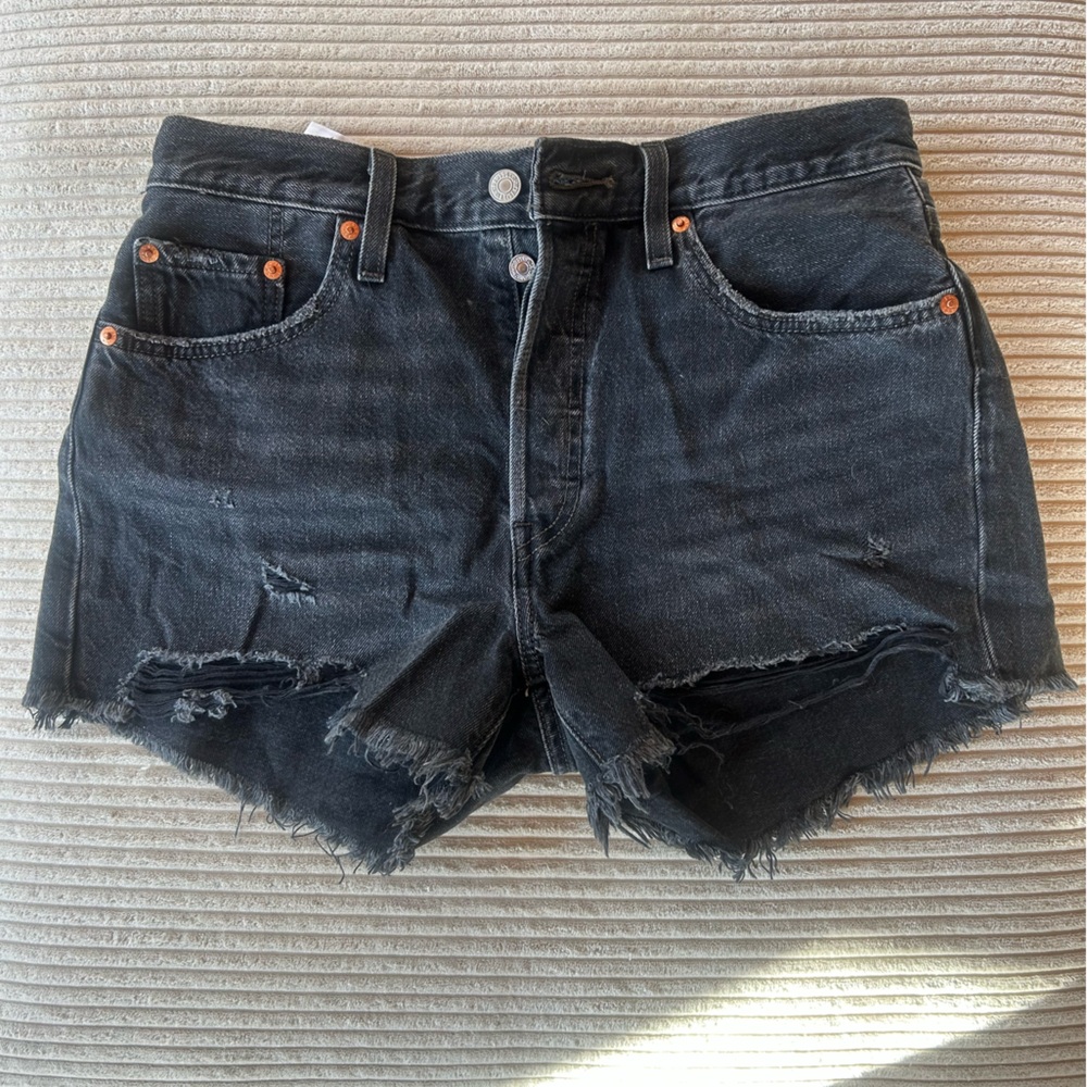 Levi’s black denim shorts